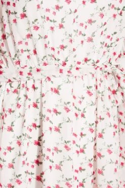 YOURS LONDON - Aangerimpelde Maxi-jurk Met Bloemetjes & Opening Achter In Wit -NAOMI Kleding Winkel 87a4b66b 9b1c 4b 161124 S