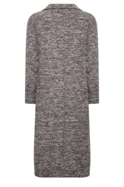 Soft Touch Midi-jurk Met Open Kraag In Gemêleerd Zwart -NAOMI Kleding Winkel 8991912a fbba 47 301517 Y