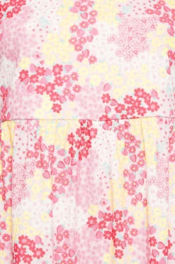 LIMITED COLLECTION - Aangerimpelde Mini-jurk Met Bloemmotief In Roze -NAOMI Kleding Winkel 8af4e54a bf88 4a 215514 Z