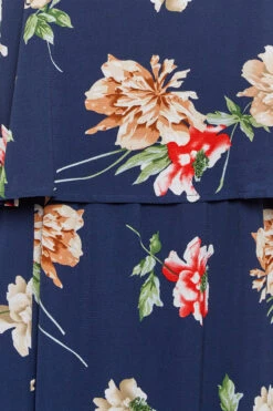 YOURS LONDON - Maxi-jurk Met Bloemmotief En Overlay In Donkerblauw -NAOMI Kleding Winkel 8b4aa258 59af 45 161945 Z