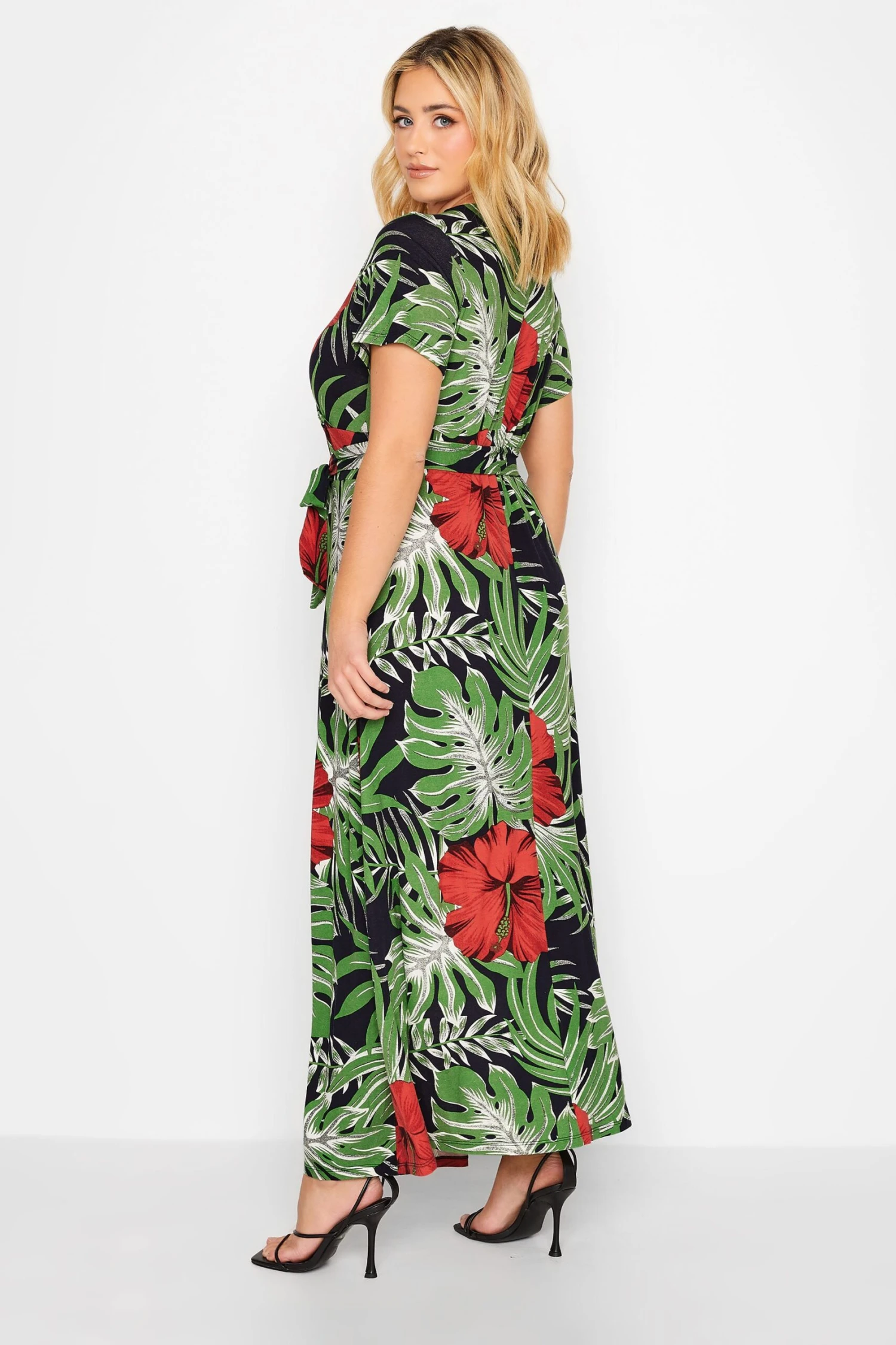 YOURS - Maxi-jurk Met Bloemmotief In Groen & Rood 4 YOURS - Maxi-jurk Met Bloemmotief In Groen & Rood - Afbeelding 2