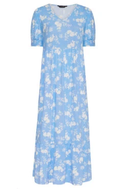 Maxi-jurk Met Bloemenprint & V-hals In Blauw -NAOMI Kleding Winkel 8f8d1066 dcc9 41 137202 X