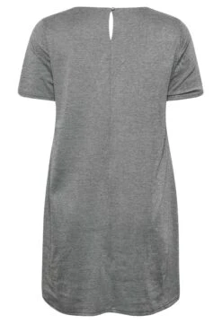 Gebreide Jurk Met Korte Mouwen & Nepzakken In Grijs -NAOMI Kleding Winkel 90ea6794 2719 4b 174227 Y