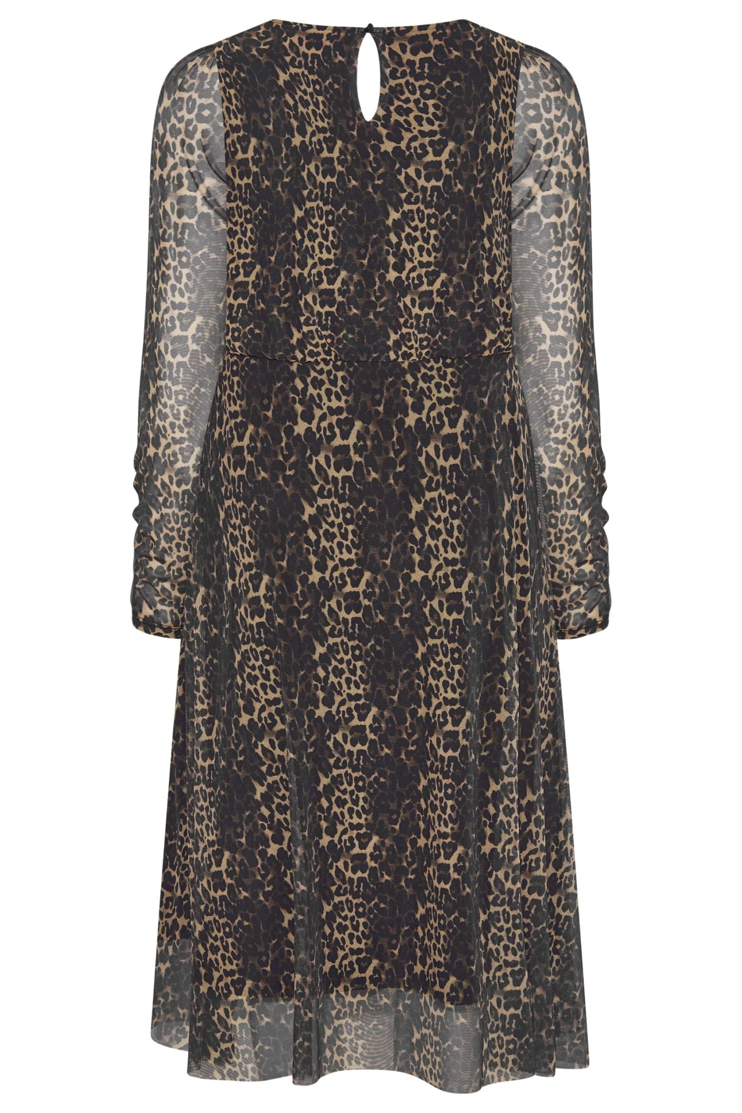 Mesh-jurk Met Luipaardprint In Bruin & Zwart 8 Mesh-jurk Met Luipaardprint In Bruin & Zwart - Afbeelding 6