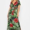 YOURS - Maxi-jurk Met Bloemmotief In Groen & Rood -NAOMI Kleding Winkel 9806f877 730c 43 301697 B