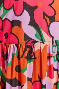 LIMITED COLLECTION - Aangerimpelde Midaxi-jurk Met Abstracte Bloemenprint In Roze -NAOMI Kleding Winkel 98e3af3e 9f6c 46 215305 z