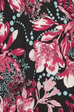 YOURS - Mouwloze Maxi-jurk Met Bloemmotief & Zakken In Zwart/roze -NAOMI Kleding Winkel 9bcbaaac 5ebc 42 301903 Z