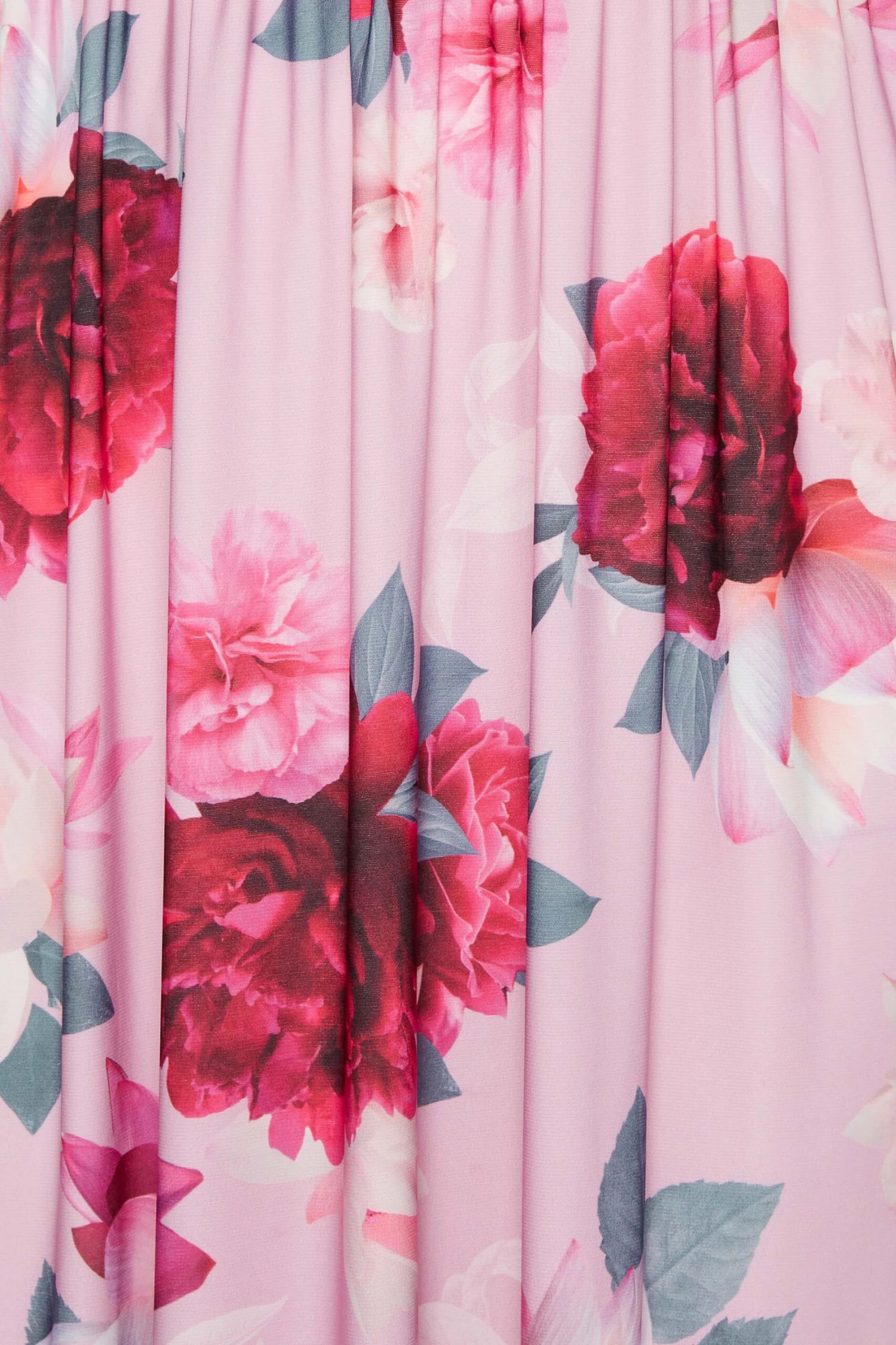 YOURS LONDON - Maxi-jurk Met Elastische Taille & Bloemmotief In Roze/rood 7 YOURS LONDON - Maxi-jurk Met Elastische Taille & Bloemmotief In Roze/rood - Afbeelding 5