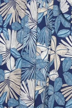 YOURS - Maxi-jurk Met Tropische Bladerprint & Korte Mouwen In Blauw -NAOMI Kleding Winkel 9d0d918b 2eb5 45 301607 Z