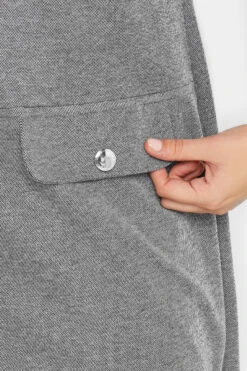 Gebreide Jurk Met Korte Mouwen & Nepzakken In Grijs -NAOMI Kleding Winkel 9f791601 ad12 4f 174227 D