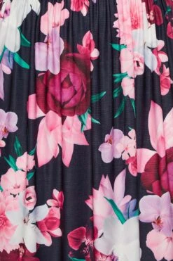 YOURS LONDON - Maxi-jurk Met Elastische Taille & Bloemmotief In Donkerblauw -NAOMI Kleding Winkel a1e27680 ca4a 45 162125 Z