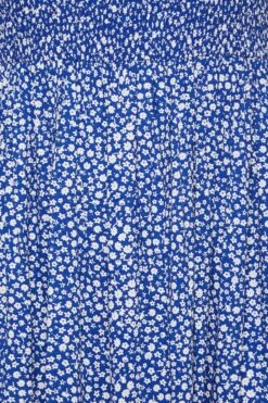 YOURS - Midaxi-jurk Met Bardot-hals En Bloemmotief In Kobaltblauw -NAOMI Kleding Winkel a27a3dd6 6376 42 137288 Z