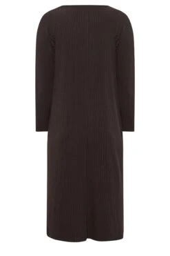 Geribbelde Midaxi-jurk Met Uitsnijding In Chocoladebruin -NAOMI Kleding Winkel a62b5905 f8da 48 137252 Y