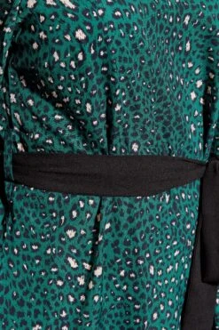 YOURS LONDON - Jurk Met Dierenprint & Tailleband In Groen -NAOMI Kleding Winkel a64632c5 a74d 47 161619 Z