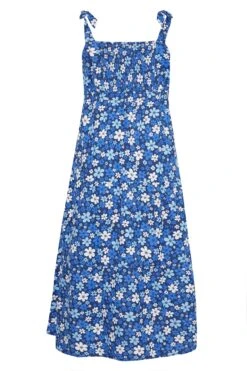 LIMITED COLLECTION - Mouwloze Maxi-jurk Met Retro Bloemen & Bandjes Met Strikdetail In Blauw -NAOMI Kleding Winkel a8b1f499 52f6 4e 214491 Y
