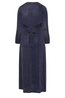 YOURS LONDON - Maxi-jurk Met Glitter & Knoopdetail In Donkerblauw -NAOMI Kleding Winkel aa9828c0 21fa 4e 161639 Y