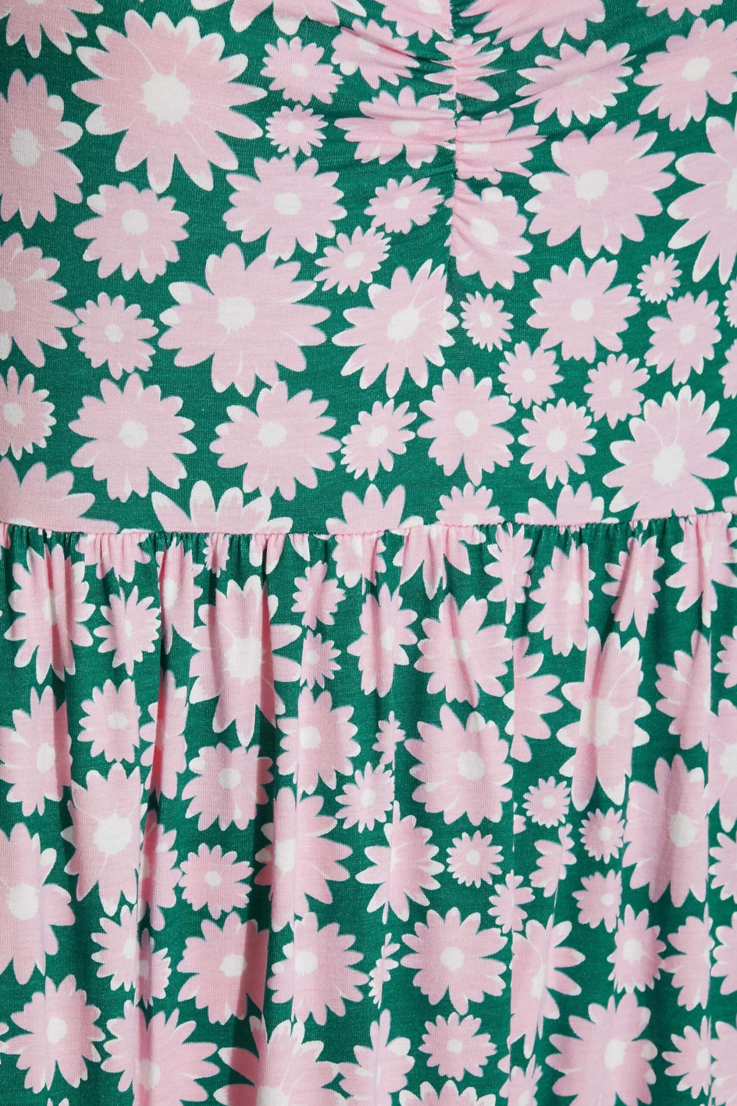 Gelaagde Midaxi-jurk Met Bloemenprint & Flaremouwen In Groen En Roze 6 Gelaagde Midaxi-jurk Met Bloemenprint & Flaremouwen In Groen En Roze - Afbeelding 4