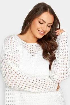 YOURS - Gehaakte Midaxi-jurk In Wit -NAOMI Kleding Winkel afd47d36 a0ff 4f 192834 D