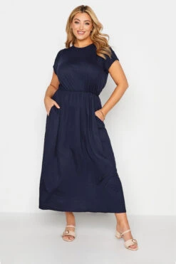 YOURS LONDON - Maxi-jurk Met Zakken In Donkerblauw -NAOMI Kleding Winkel b09f2856 d50c 44 157506R A