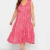 YOURS - Mouwloze Midaxi-jurk Met Bloemmotief In Roze -NAOMI Kleding Winkel b264051d ff5a 45 301896 B