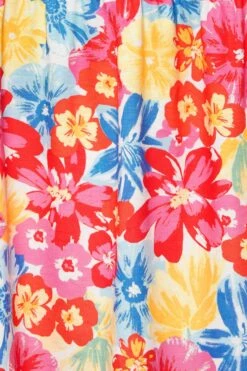 LIMITED COLLECTION - Aangerimpelde Mini-jurk Met Bloemmotief In Rood/blauw -NAOMI Kleding Winkel b2890953 343c 45 215513 Z