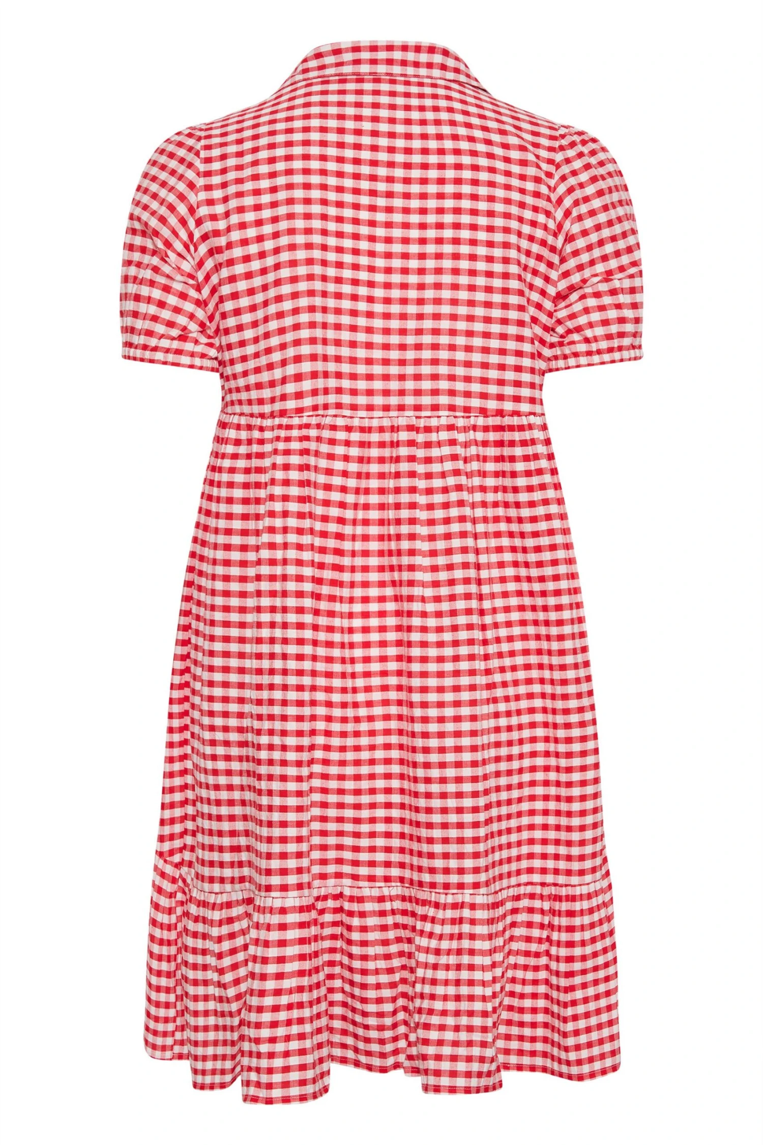 LIMITED COLLECTION - Aangerimpelde Jurk Met Gingham Ruit & Lange Achterkant In Rood 8 LIMITED COLLECTION - Aangerimpelde Jurk Met Gingham Ruit & Lange Achterkant In Rood - Afbeelding 6