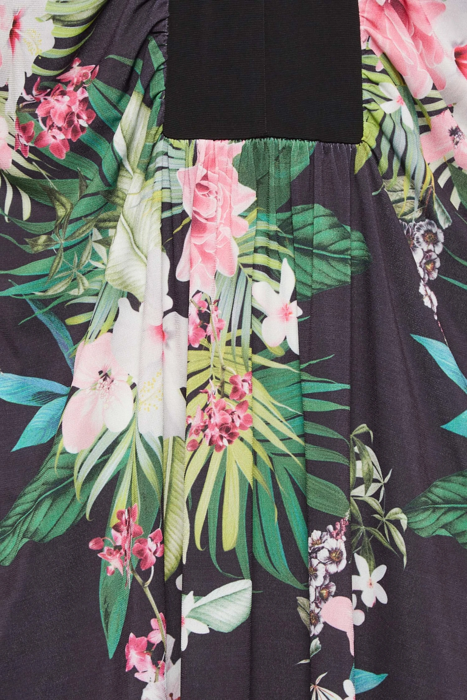 YOURS LONDON - Mouwloze Maxi-jurk Met Tropische Print In Zwart/groen 6 YOURS LONDON - Mouwloze Maxi-jurk Met Tropische Print In Zwart/groen - Afbeelding 4