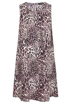 Mouwloze Swing-jurk Met Luipaardprint & Zakken In Bruin -NAOMI Kleding Winkel b536ba78 68af 40 173936 X