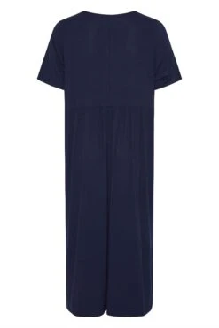 LIMITED COLLECTION - Aangerimpelde Maxi-jurk Met Korte Mouwen In Donkerblauw -NAOMI Kleding Winkel b5ebc673 2793 42 214197 BK