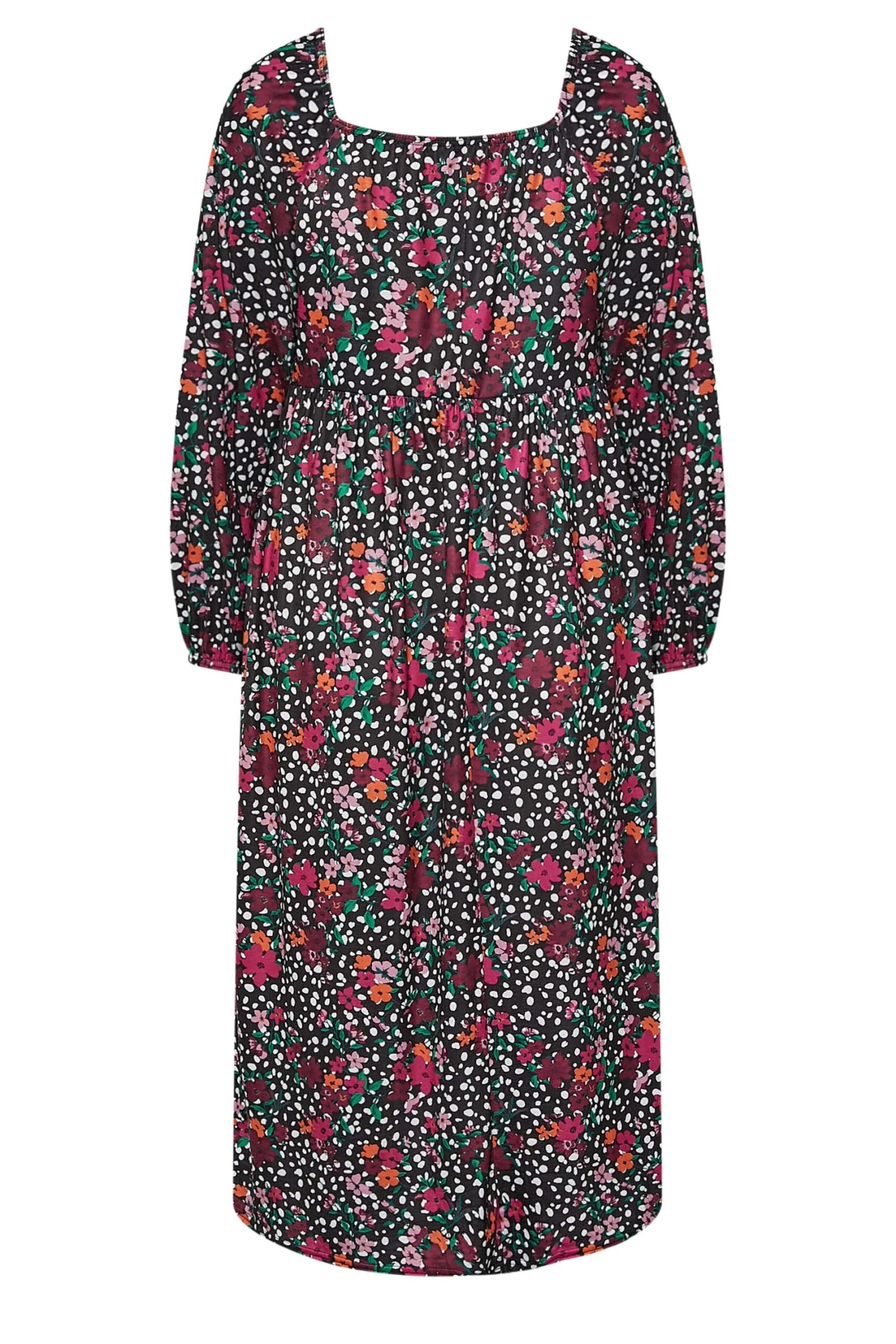 LIMITED COLLECTION - Midi-jurk Met Gemengde Print In Zwart 8 LIMITED COLLECTION - Midi-jurk Met Gemengde Print In Zwart - Afbeelding 6