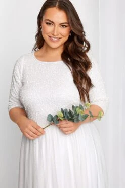 LUXE - Maxi-jurk Met Lovertjes In Wit -NAOMI Kleding Winkel bad81f88 4c76 4e 161987 D