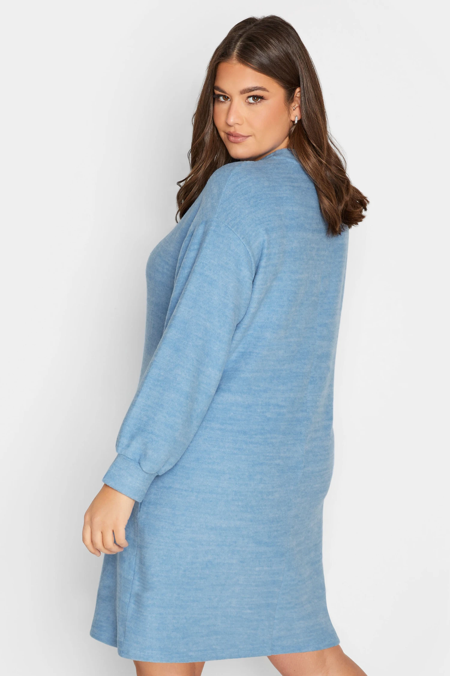 YOURS - Soft Touch Midi-jurk In Gemêleerd Blauw 4 YOURS - Soft Touch Midi-jurk In Gemêleerd Blauw - Afbeelding 2