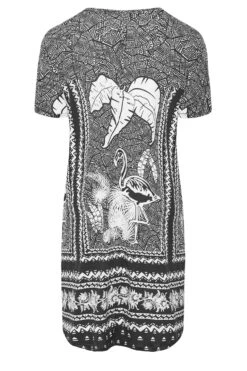 Jurk Met Aztec En Flamingoprint In Zwart -NAOMI Kleding Winkel beb73a71 41ad 40 301058 Y