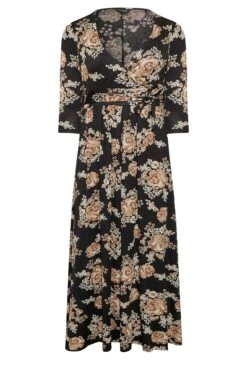 Maxi-jurk Met Bloemenprint & V-hals In Beige En Zwart -NAOMI Kleding Winkel c0aac834 6177 45 301149 X