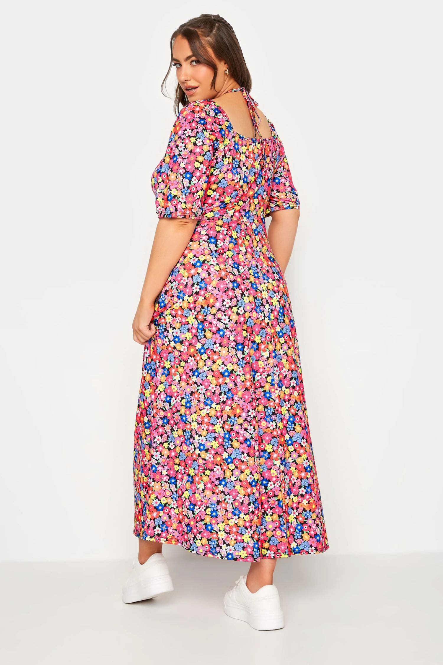 LIMITED COLLECTION - Maxi-jurk Met Bloemmotief & Strikdetail In Roze 5 LIMITED COLLECTION - Maxi-jurk Met Bloemmotief & Strikdetail In Roze - Afbeelding 3