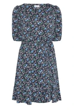 YOURS LONDON - Jurk Met Bloemetjesprint & Vierkante Hals In Donkerblauw -NAOMI Kleding Winkel c17233f2 5a33 49 161194 X