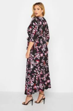 YOURS - Maxi-jurk Met Bladerprint In Paars & Zwart -NAOMI Kleding Winkel c23bae3a 3a9d 47 301524 C