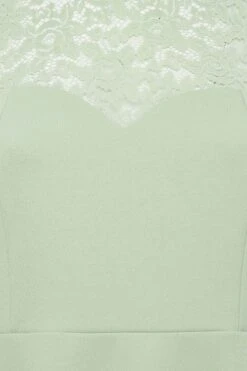 YOURS LONDON - Midi-jurk Met Sweetheart Hals & Kanten Inzet In Saliegroen -NAOMI Kleding Winkel c5fbabc6 2567 4e 162213 Z