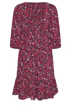 Midi-jurk Bloemenprint & Ballonmouwen In Zwart En Roze 13 Midi-jurk Bloemenprint & Ballonmouwen In Zwart En Roze -NAOMI Kleding Winkel ca4ac599 c271 46 137212 Y