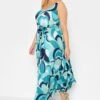 YOURS LONDON - Geplooide Maxi-jurk Met Abstracte Print In Blauw -NAOMI Kleding Winkel cb5ed648 146b 4b 162057 B