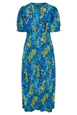 YOURS LONDON - Maxi-jurk Met Dierenprint & Uitsnijding In Blauw -NAOMI Kleding Winkel cca08f4c d4f1 42 161591 Y