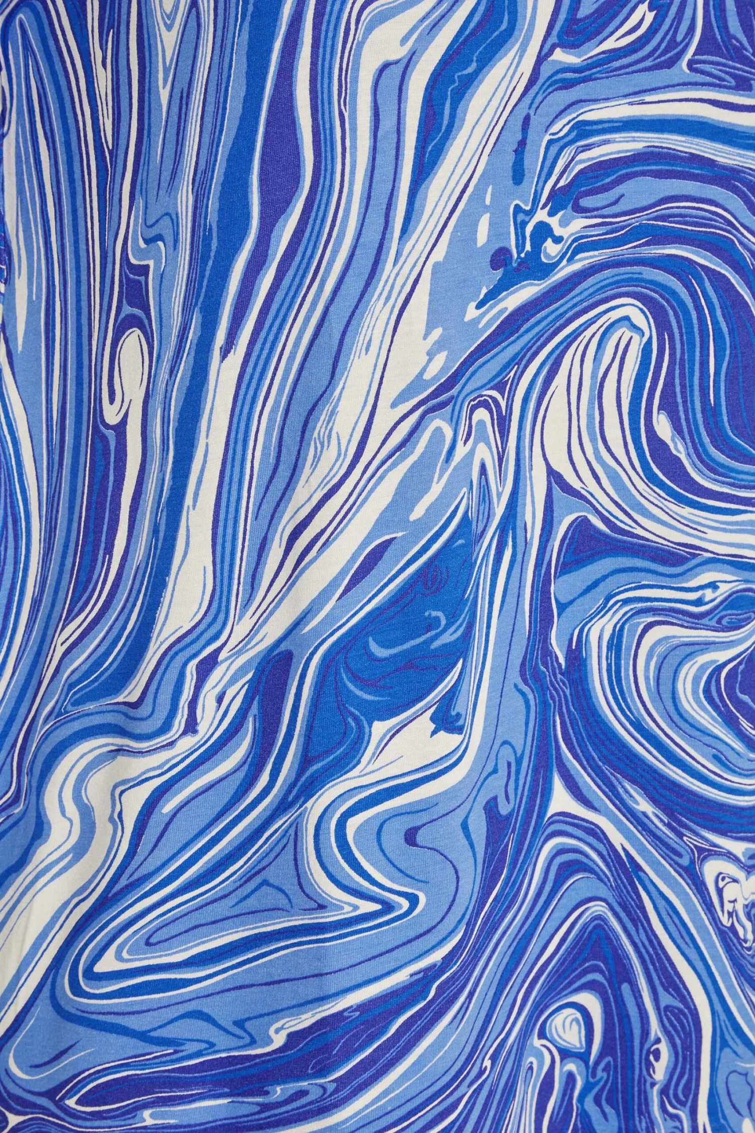 T-shirt-jurk Met Marmerprint & Uitsnijding In Blauw 6 T-shirt-jurk Met Marmerprint & Uitsnijding In Blauw - Afbeelding 4