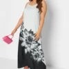 Maxi-jurk Met Cami-bandjes En Bloemenprint In Wit & Zwart -NAOMI Kleding Winkel d04b0f23 ea10 45 301028 B