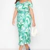 YOURS LONDON - Maxi-jurk Met Retro Bloemenprint & Blote Schouders In Blauw En Groen -NAOMI Kleding Winkel d16e2993 c64f 4a 161788 B
