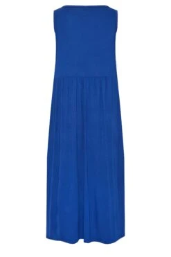 LIMITED COLLECTION - Mouwloze Maxi-jurk Met Knoopdetail In Kobaltblauw -NAOMI Kleding Winkel d2d400de 04be 4c 215755 Y