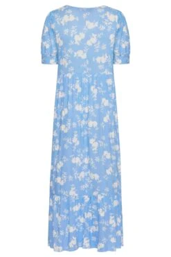 Maxi-jurk Met Bloemenprint & V-hals In Blauw -NAOMI Kleding Winkel d491f4aa 7ddc 47 137202 Y