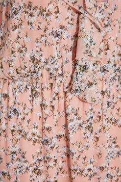 YOURS LONDON - Lange Cami-jurk Met Bloemetjes & Ruchedetail In Roze -NAOMI Kleding Winkel d6b57d93 77b6 4e 161125 S