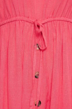 LIMITED COLLECTION - Aangerimpelde Maxi-jurk Met Knopen In Koraal -NAOMI Kleding Winkel d73fbdcb 4453 4f 215681 Z