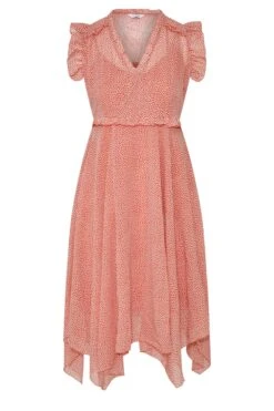 Mouwloze Jurk Met Stippenprint & Asymmetrische Zoom In Koraal -NAOMI Kleding Winkel d7ab9ca8 2abc 49 174007 X