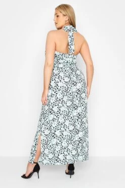 YOURS LONDON - Maxi-jurk Met Luipaardprint & Halternek In Blauw -NAOMI Kleding Winkel d7b83988 4719 41 161472 C